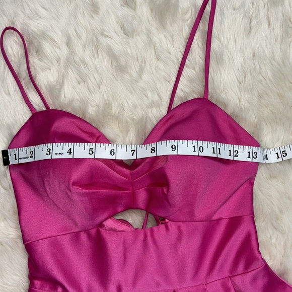 BLONDIE NITES Pink Cutout-Detail Satin A-Line Dress Size 1 NWT - Picture 5 of 11